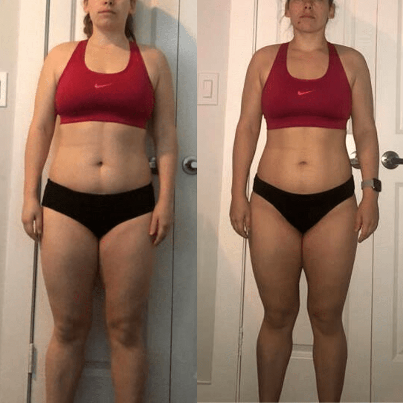 A transformation picture of a women nicole nahed trained.